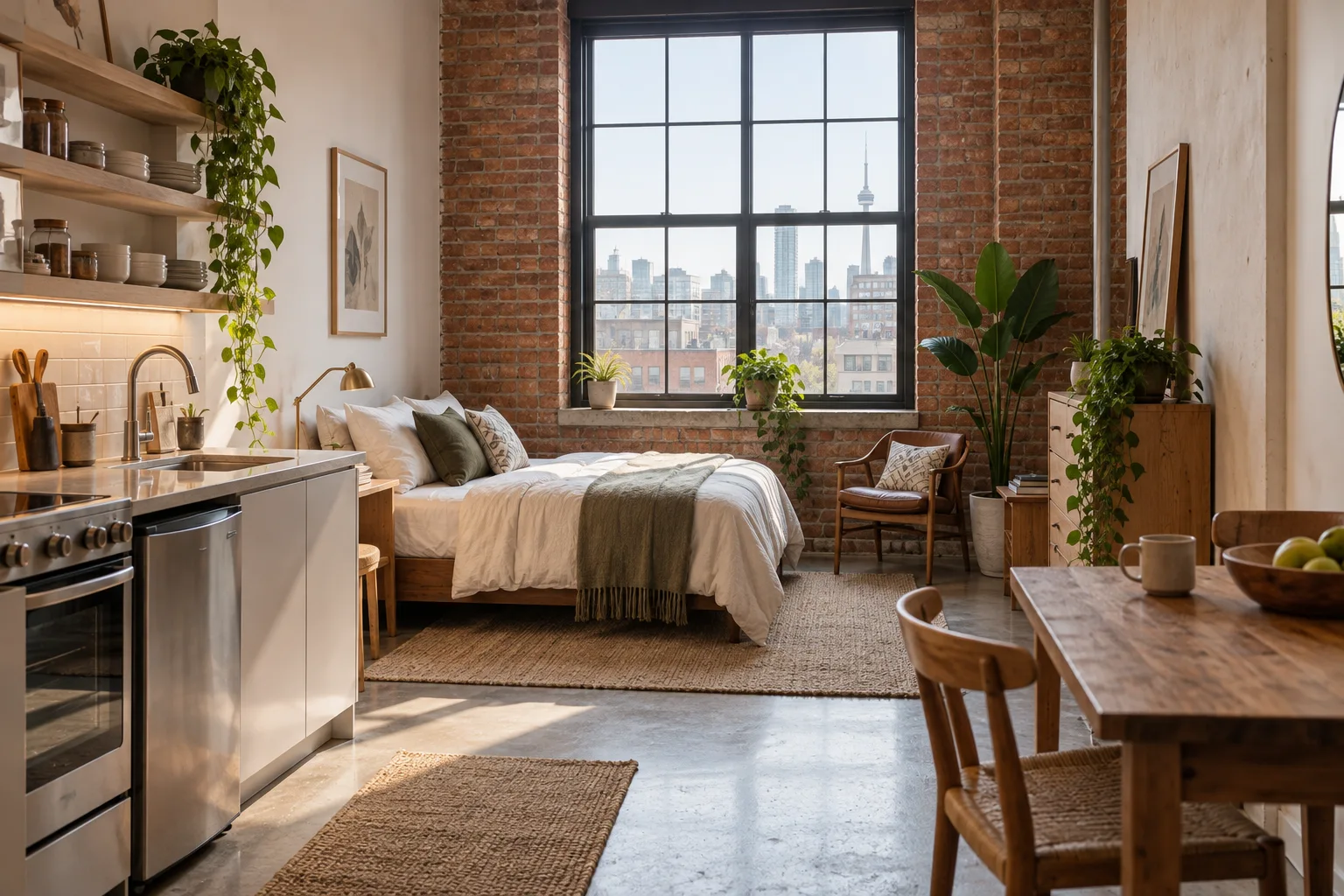 Generated illustrative view for Liberty Village Studio; not a photograph of a listing