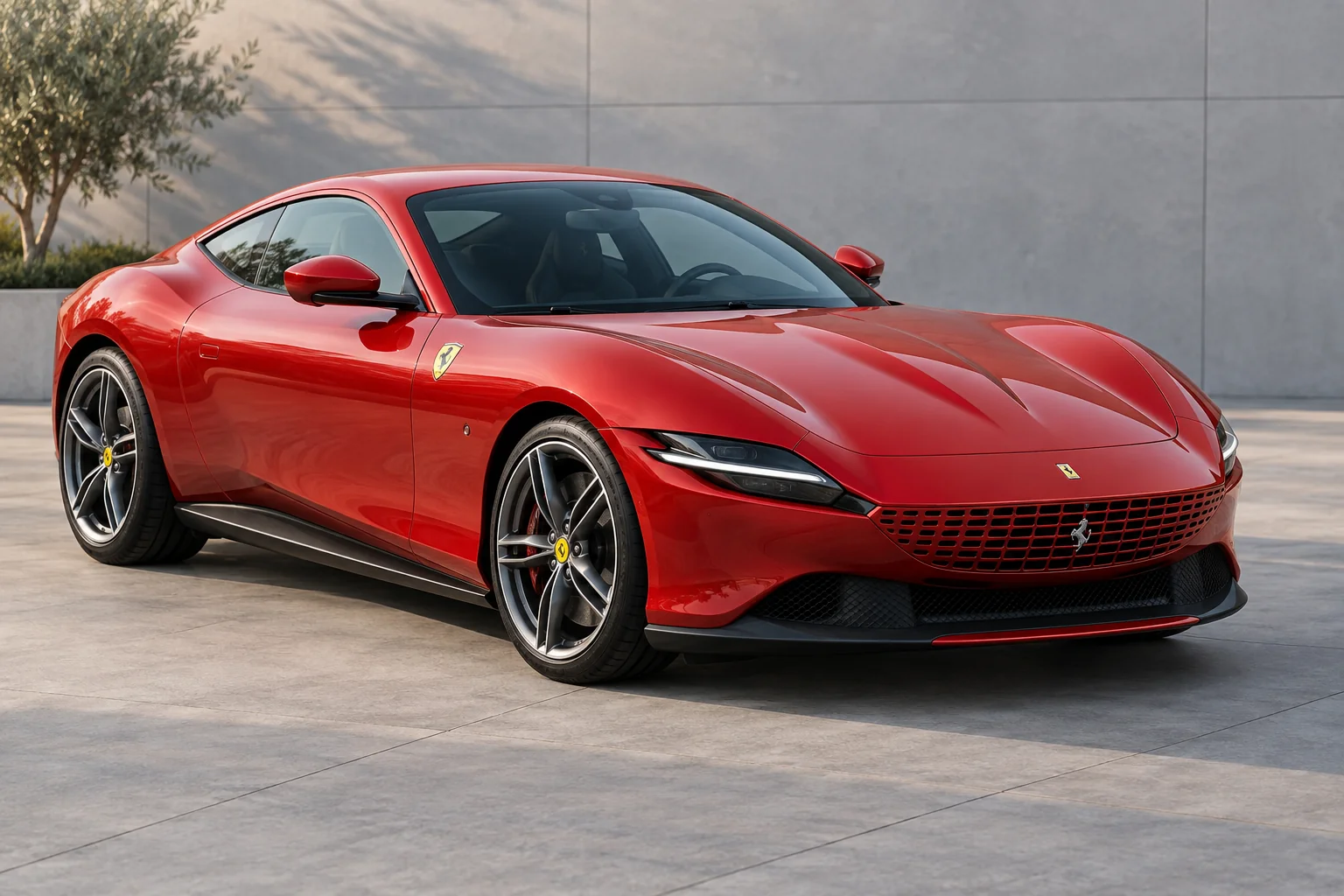 Illustrative front three-quarter view of a 2023 Ferrari Roma