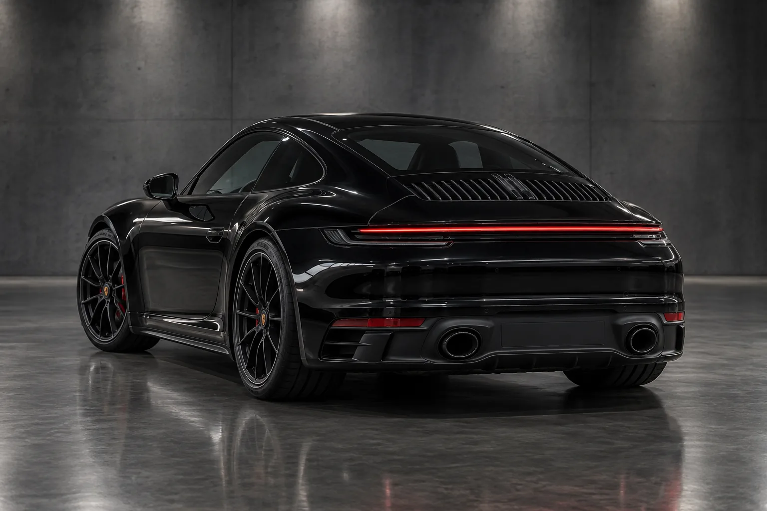 Illustrative rear three-quarter view of a 2024 Porsche 911 Carrera GTS